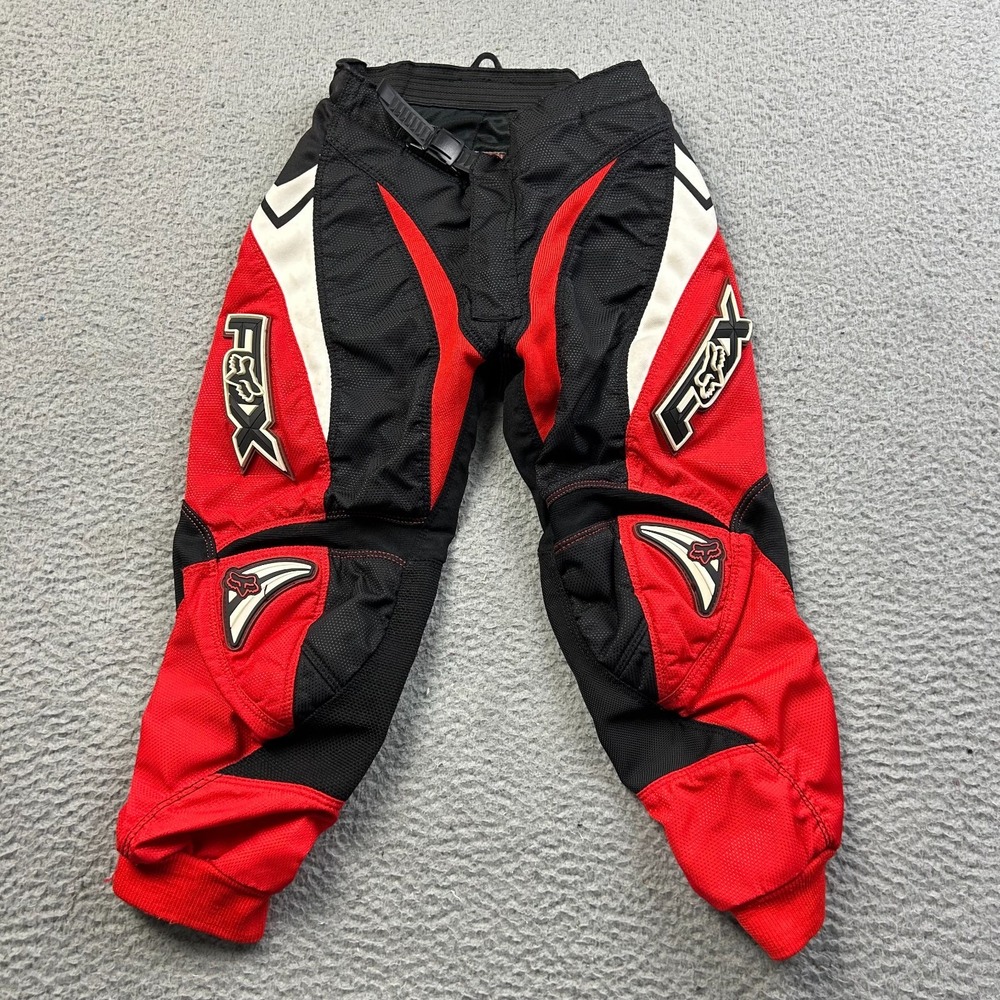FOX Racing 180 Youth Motocross Pants Red Black Dirt Bike Riding ATV Size 8 24